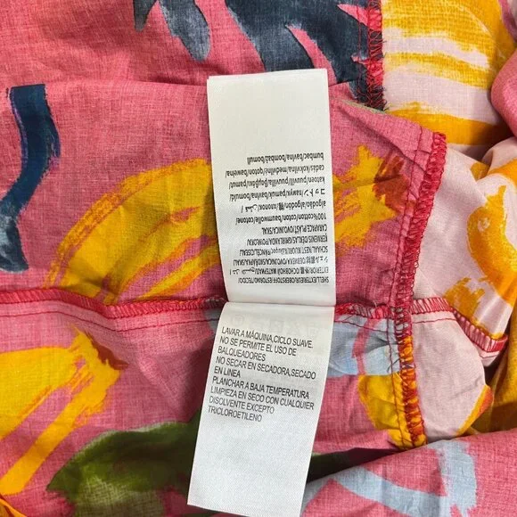 NWOT FARM Rio Mixed Fruits Ocean Bright Vibrant Dress Ruffle Sleeve Size S